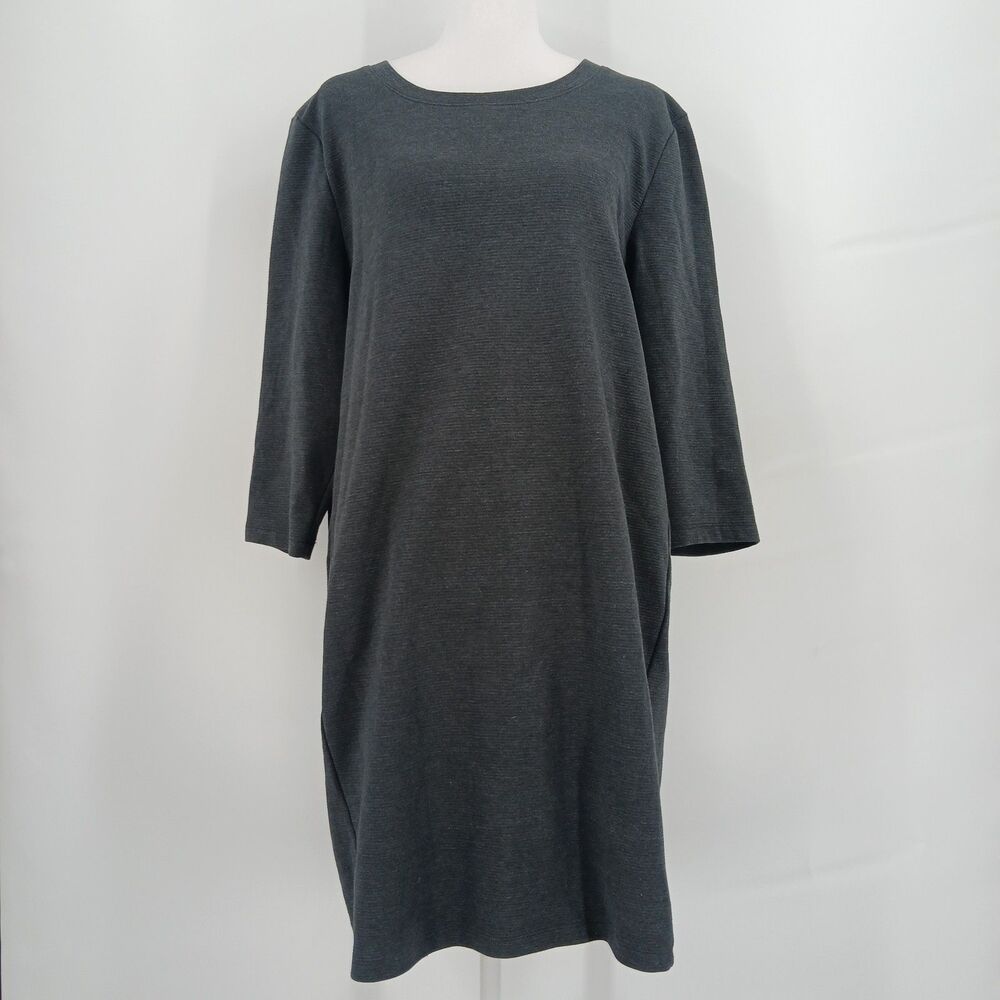 Old Navy Womens Size Large Grey long sleeve Crew Neck Midi Dress